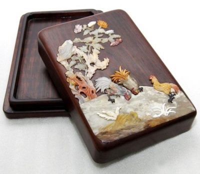 点螺楠木雕漆砂砚-鉴赏收藏-中国艺术品