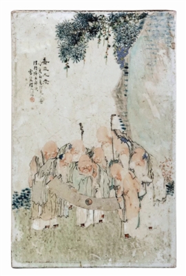 瓷器上的“香山九老”-鉴赏收藏-中国艺术品
