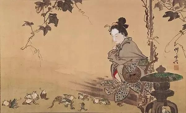 不明】明治時代 美人画 妖怪図 大幅 掛軸 - 美術品