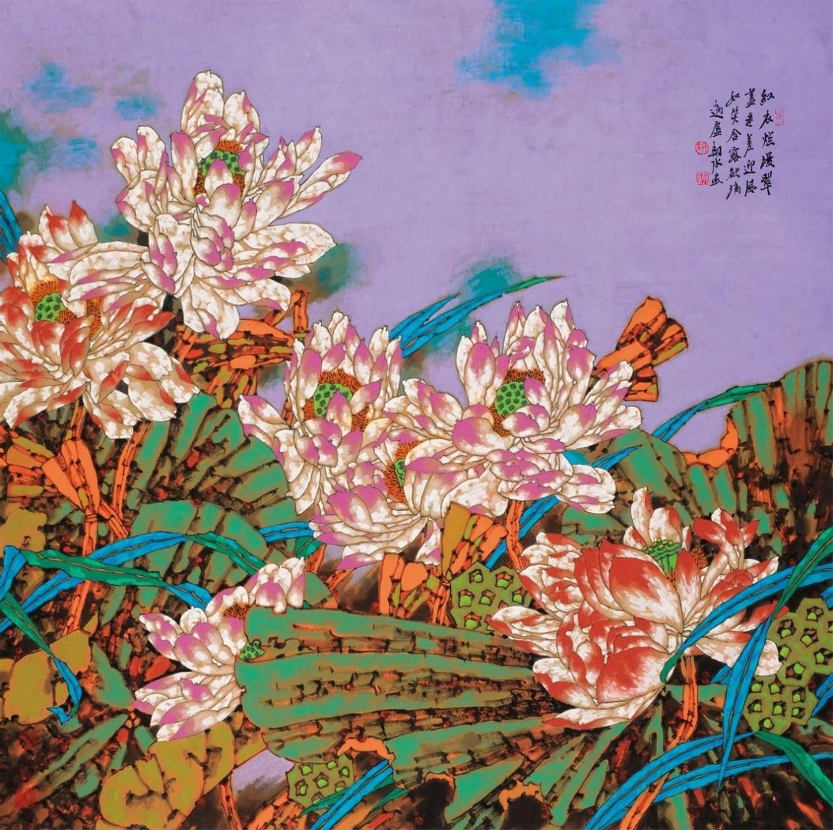 胡朝水：独特的重彩山水画，如梦似幻的艺术风格